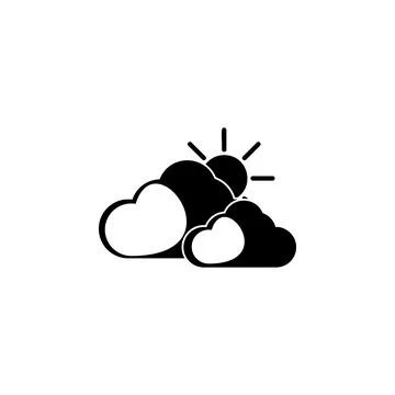 The sun behind the clouds icon. Element of weather elements illustration Stock Illustration