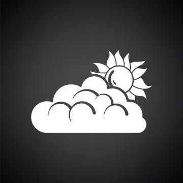 Sun behind clouds icon Stock Illustration