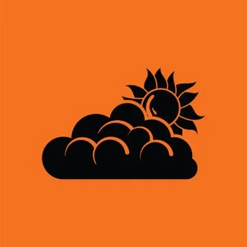Sun behind clouds icon Stock Illustration