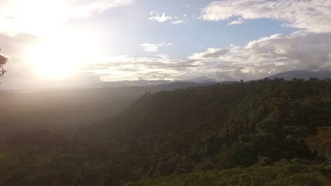 Sun Behind Clouds over the Amazon Basin Video stock 74357323