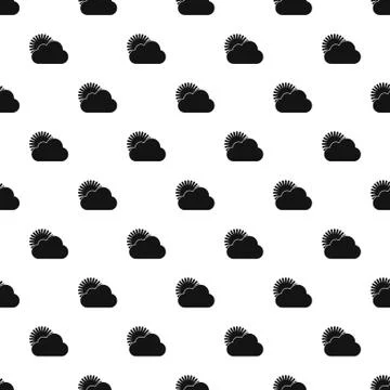 Sun behind clouds pattern, simple style Stock Illustration