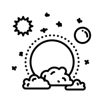 Sun behind the clouds vector icon. filled flat sign for mobile concept and we Illustrazione stock