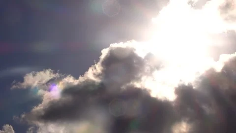 Sun behind Dark Clouds 4K Fast Stock Footage 93879557