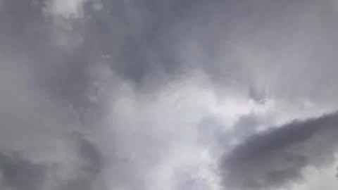 Sun Behind Dark Grey Storm Clouds Moving Across Sky Timelapse Video Stock Footage 334016219