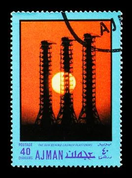 The Sun Behind Launch Platforms, Apollo and Gemini program serie, circa 1970 Foto stock