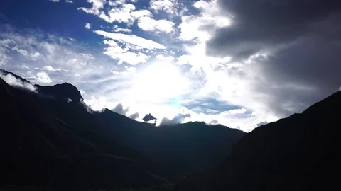 Sun Behind Mountains [Timelapse] Stock Footage 88390653
