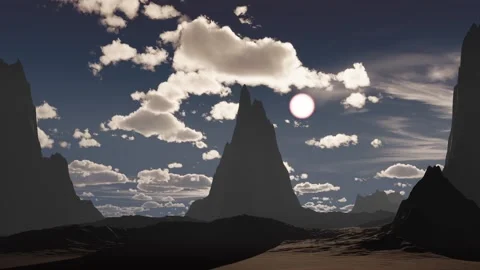 The sun behind the mountains you can see mountain sunset. Stock Footage 229384834