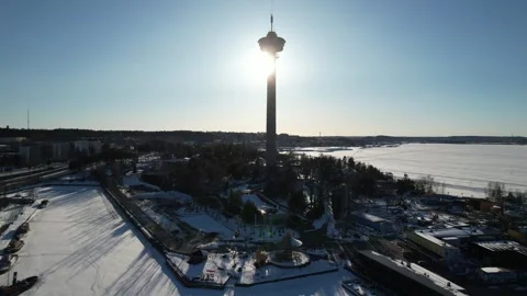 Sun behind Näsinneula Video stock 242850758