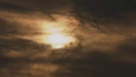 Sun behind ominous cloud Stock Footage 112353087