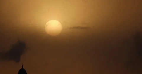 Sun Behind Orange Clouds 스톡 동영상 218213409