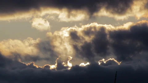 Sun behind the storm clouds Stock Footage 136074712