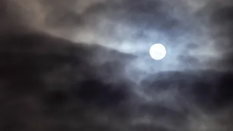 Sun Behind Thick Clouds on a Moody Day Stock Footage 296056564