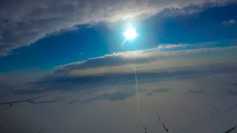 Sun between layers of clouds Stock Footage 107817041