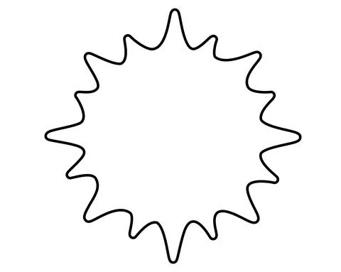 Sun, big star - vector linear illustration for coloring or cutting. Contour sun Stock Illustration