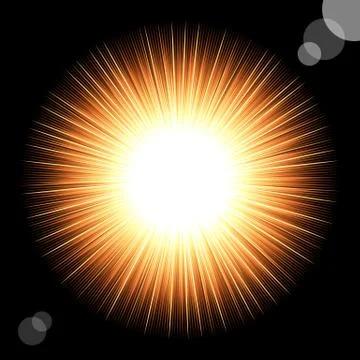 Sun in the black cosmic sky. vector illustration Stock Illustration