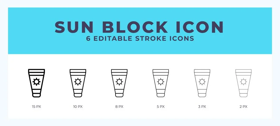 Sun block icon with different stroke. Vector illustration. Stock Illustration