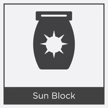 Sun Block icon isolated on white background Free Stock Illustration