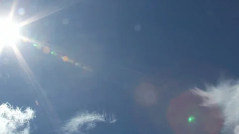 Sun, Blue Sky, and Clouds Video stock 327250298