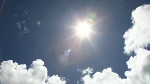 Sun, Blue Sky, and Clouds Stock Footage 327250312