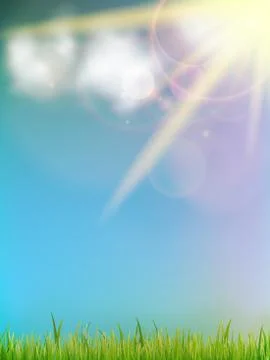 Sun on a blue sky. Stock Illustration