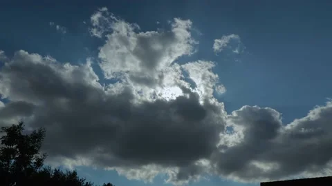 The Sun in the blue sky over clouds 1 Stock Footage 145798457