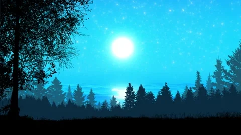 Sun in blue sky over ocean and forest Stock Footage 306130612