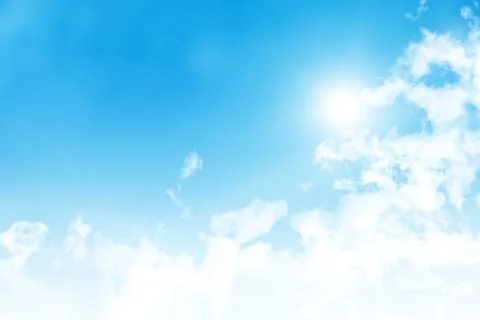 Sun in the blue sky Stock Photos