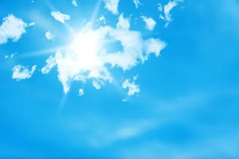 Sun in the blue sky Stock Photos