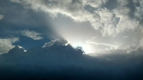 Sun in a blue sky Stock Photos