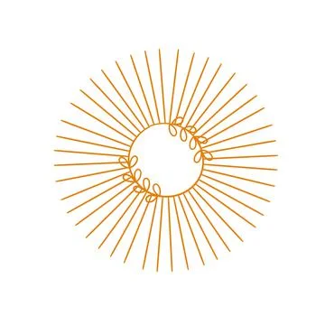 The sun in Boho style Stock Illustration