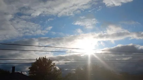 Sun Breaking Through Clouds Over Mountains After Summer Rain Stock Footage 345263817