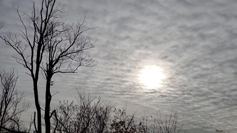 Sun breaking through the moving clouds on an early November morning 動画素材 166014708