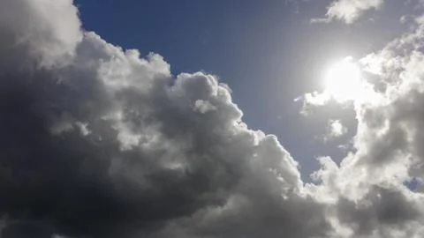 Sun breaking through storm clouds in Spain Stock Photos