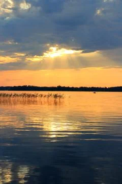 The sun breaks through the clouds. outdoor recreation from the hustle and bustle Fotos Stock
