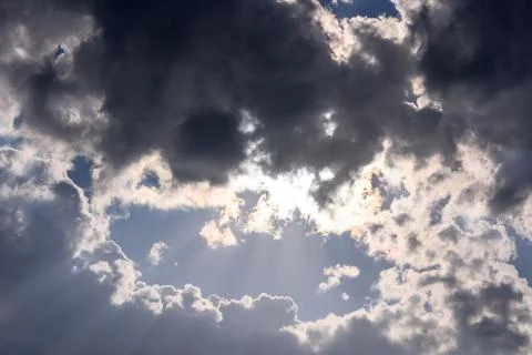 The sun breaks through the clouds Foto stock