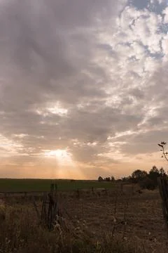 The sun breaks through the clouds Foto stock