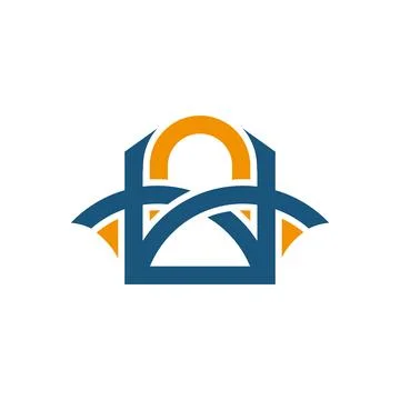 Sun Bridge Logo Design for Construction and Engineering Business Brand Stock Illustration