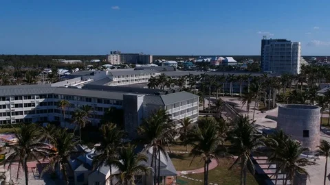 Sun Bright Shine Palm Tree Grand Lucayan Lucaya Strip Freeport Bahamas Stock Footage 88683279