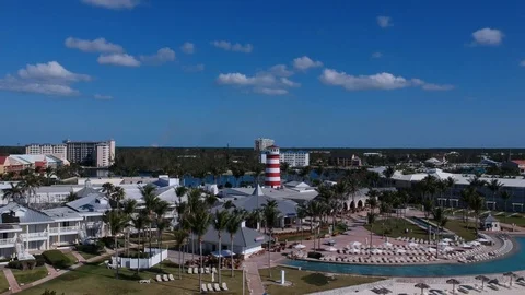Sun Bright Shine Palm Tree Grand Lucayan Lucaya Strip Freeport Bahamas Stock Footage 88683745