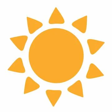 Sun. Bright sun icon on white background. Vector illustration. Stock Illustration
