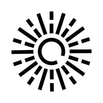 Sun brightness radiating warming light effect icon Stock Illustration