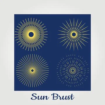Sun burst logo vector illustration design graphic Stock Illustration