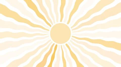 Sun burst pattern background ray sunshine. Retro summer sun wave vector Stock Illustration