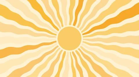 Sun burst pattern background ray sunshine. Retro summer sun wave vector Stock Illustration