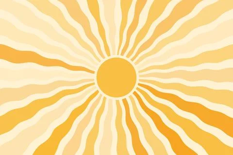 Sun burst pattern background ray sunshine. Retro summer sun wave vector Stock Illustration