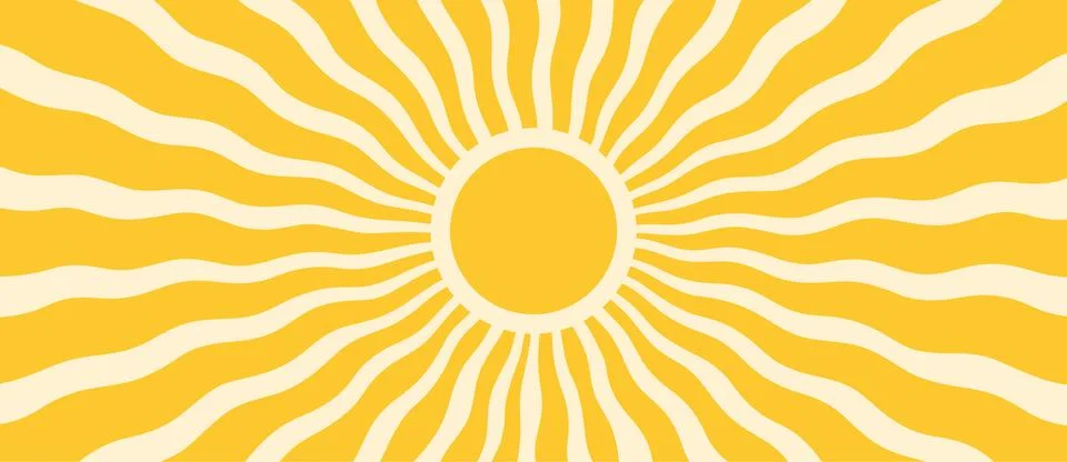 Sun burst pattern background ray sunshine. Retro summer sun wave vector 스톡 일러스트