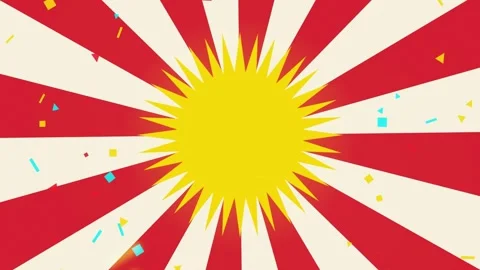 Sun burst rotating graphic seamless loop motion background Stock Footage 345394376