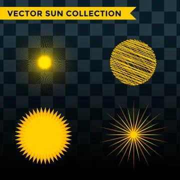 Sun burst star icon set vector illustration summer isolated nature shine Ilustração Stock