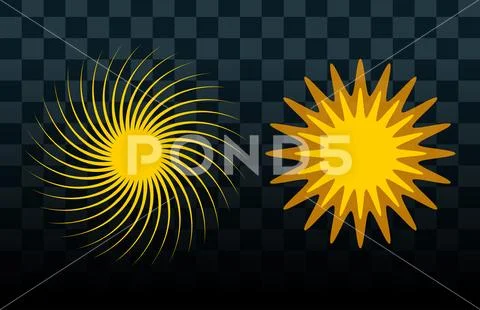 Sun burst star icon set vector illustration summer isolated nature shine Stock Illustrationen