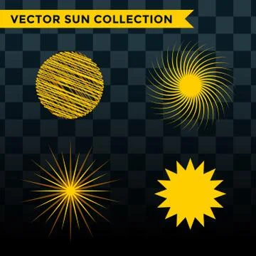 Sun burst star icon set vector illustration summer isolated nature shine Ilustração Stock